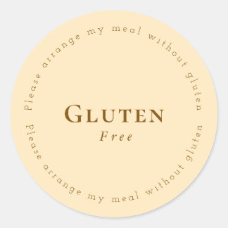Gluten-Free Request Sticker, Soft Beige - Brown Runder Aufkleber