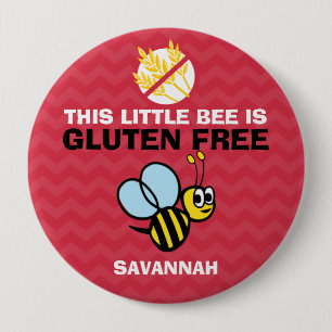 Gluten-freie Hummel-Bienen-roter Knopf für Button