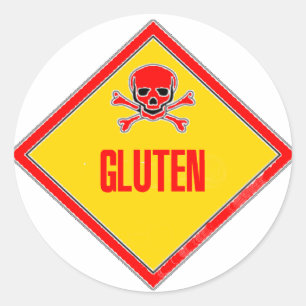 Gluten-Gift-Warnung Runder Aufkleber