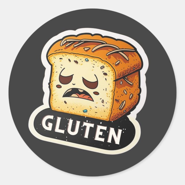 Gluten Gluten I kann Gluten nicht witzig essen Runder Aufkleber (Vorderseite)