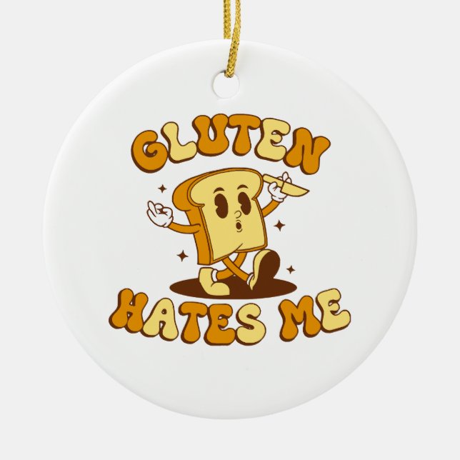 Gluten hasst mich keramik ornament (Vorne)
