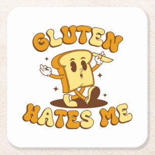 Gluten hasst mich rechteckiger pappuntersetzer