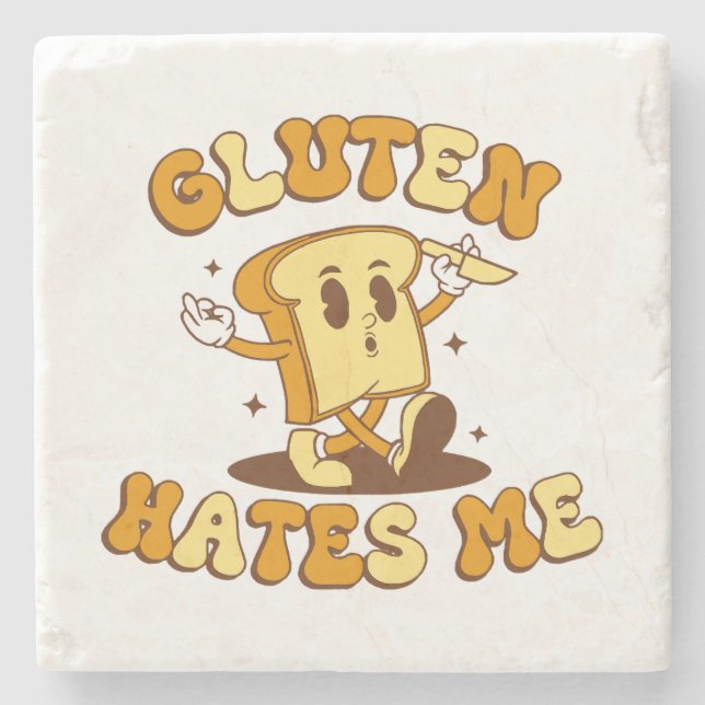 Gluten hasst mich steinuntersetzer (Vorderseite)