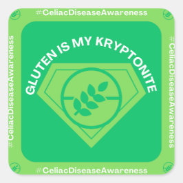 Gluten ist mein Kryptonit Quadratischer Aufkleber