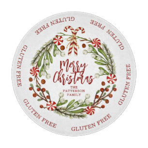 Glutenfrei frohe Weihnachts Candy Cane Floral Schneidebrett