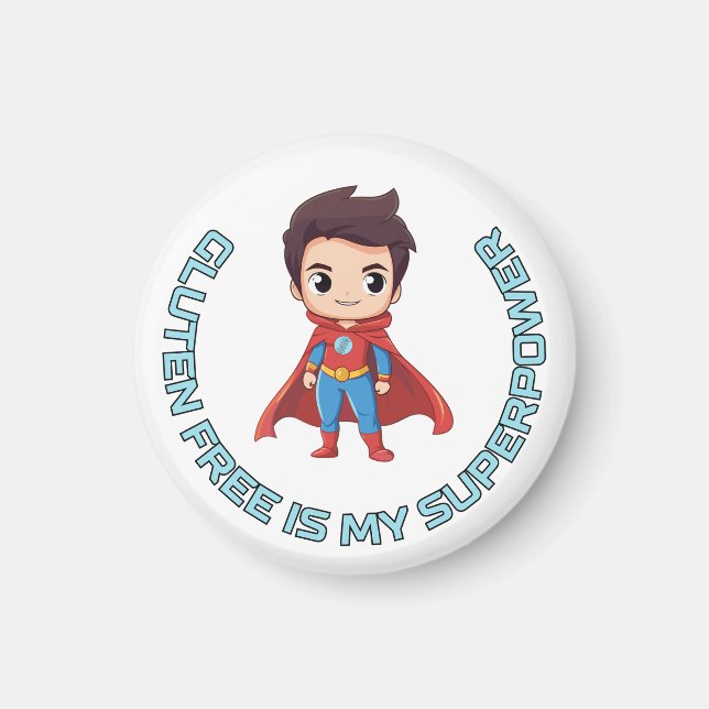 Glutenfrei ist meine Supermacht - Comic Hero Celia Magnet (Vorne)