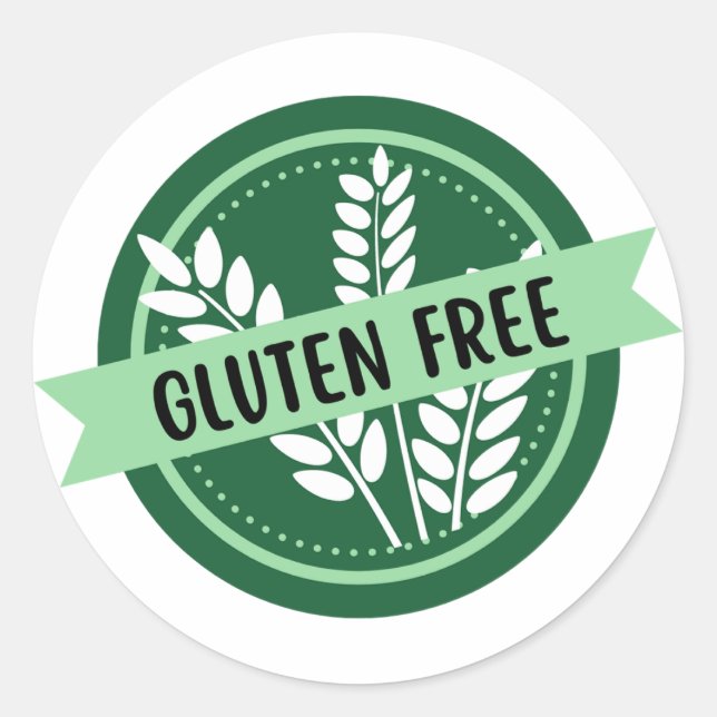 glutenfrei, kein Gluten, Celiac Runder Aufkleber (Vorderseite)