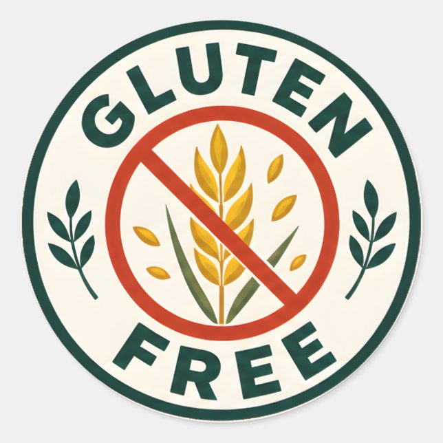 Glutenfrei  runder aufkleber (Vorderseite)