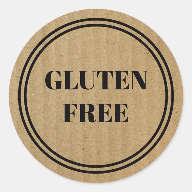 Glutenfreie Allergie Safe Kraft Paper Simple Class Runder Aufkleber (Vorderseite)