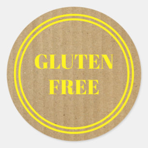 Glutenfreie Allergie Safe Kraft Papier Einfach gel Runder Aufkleber