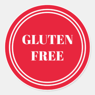 Glutenfreie Allergie Safe Red Simple Classic Round Runder Aufkleber