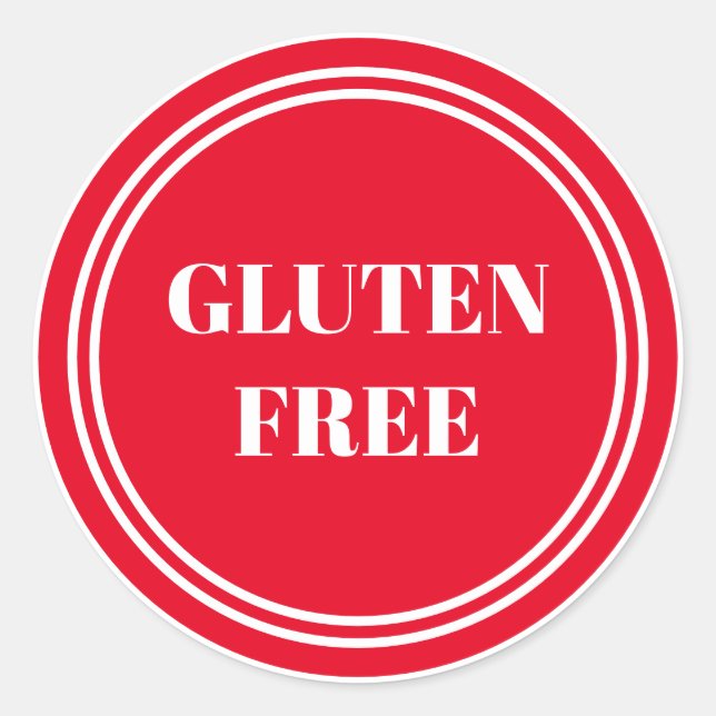 Glutenfreie Allergie Safe Red Simple Classic Round Runder Aufkleber (Vorderseite)
