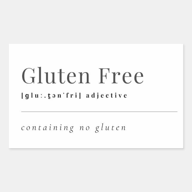 Glutenfreie Aufkleber - Definition von Gluten (Vorderseite)