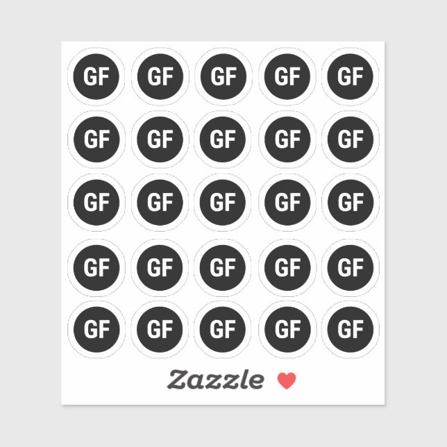 Glutenfreie Aufkleber für Mahlzeiten (Blatt)