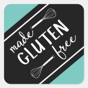 Glutenfreie Bäckerei Weiß Grün & Schwarz Quadratischer Aufkleber