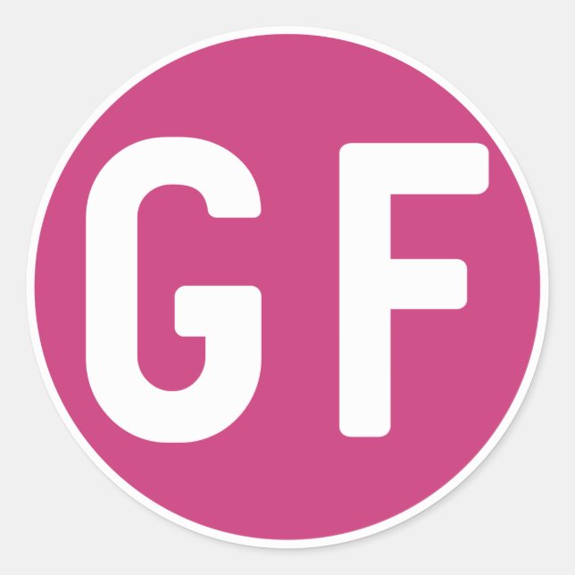 glutenfreie GF Magenta Circle Stickers (Vorderseite)