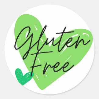 Glutenfreie Herz-Grüne Kleber Runder Aufkleber