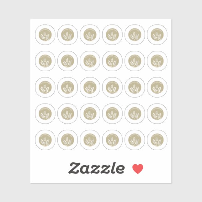 Glutenfreie Hochzeitsfeiern - Platzkarten Aufkleber (Blatt)