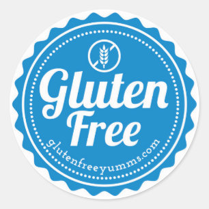 Glutenfreie Kleber / glutenfrei mit Icon -blau Runder Aufkleber