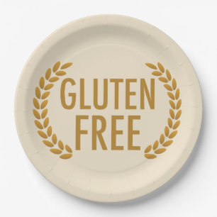 Glutenfreie Lebensmittelallergien - Warnung Pappteller