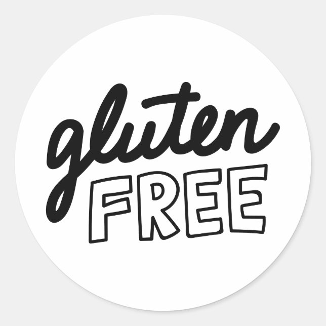 Glutenfreie Typografie Runder Aufkleber (Vorderseite)