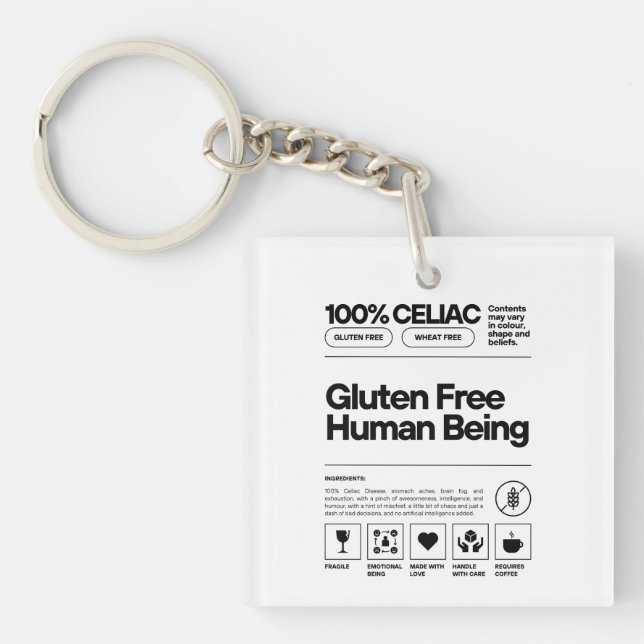 Glutenfreier Mensch Schlüsselanhänger (Vorderseite)