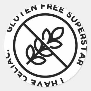 Glutenfreier Superstar - ich habe Celiac BTS Label Runder Aufkleber