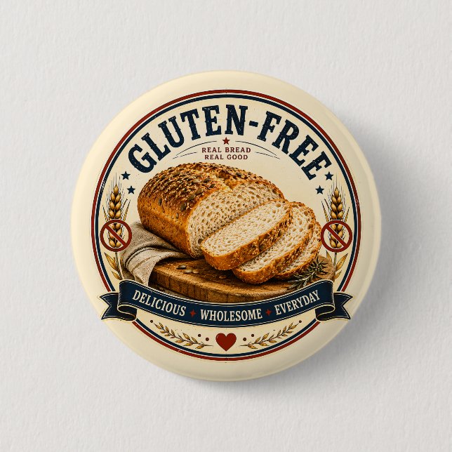 Glutenfreies Brot Button (Vorderseite)