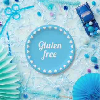Glutenfreies Celiac Coeliac Blue Party Paper Plate Pappteller