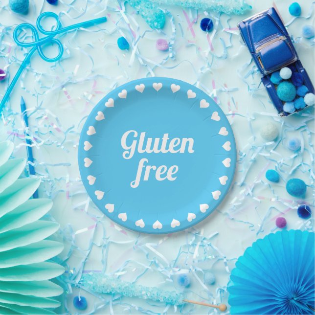 Glutenfreies Celiac Coeliac Blue Party Paper Plate Pappteller (Party)