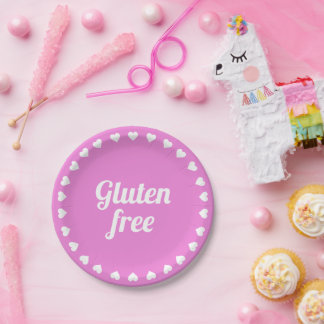 Glutenfreies Celiac Coeliac Pink Party Papierplatt Pappteller