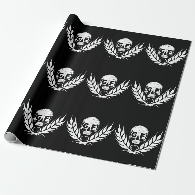 Glutenfreies Cooles Schädelwarrift Geschenkpapier (Ungerollt)