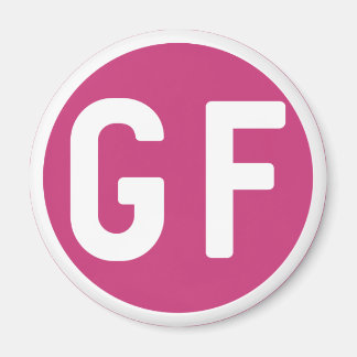 Glutenfreies GF Circle Magenta und White Magnet