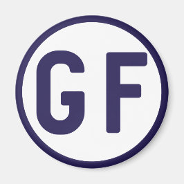 glutenfreies GF Circle Navy Blue and White Magnet