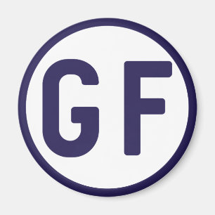 glutenfreies GF Circle Navy Blue and White Magnet