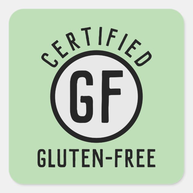 Glutenfreies Symbol Quadratischer Aufkleber (Vorderseite)