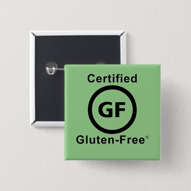 Glutenfreies Symbol Square zertifiziert Button (Vorne & Hinten)