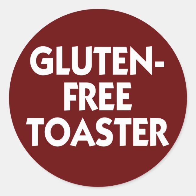 Glutenfreies Toaster Runder Aufkleber (Vorderseite)
