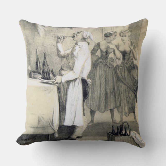 Gluttony in der Küche, von einer Reihe Drucken d Kissen (Vorderseite)