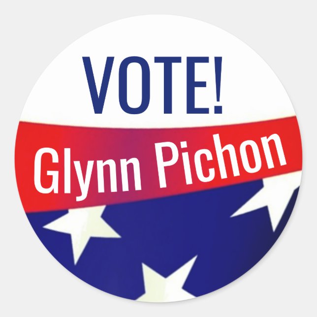 Glynn Pichon Councilman-at Large City of Slidell Runder Aufkleber (Vorderseite)