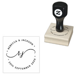 Glyph Script Couple Name initial Save the date Gummistempel