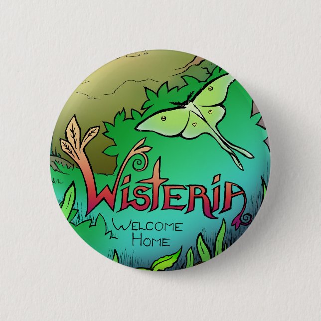 Glyzinie-Knopf Button (Vorderseite)