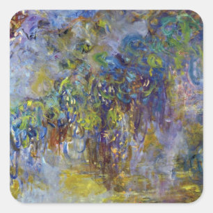 Glyzinien (rechte Hälfte) von Claude Monet Quadratischer Aufkleber
