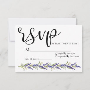 Glyzinienbaum Aquarell lila Hochzeit RSVP Karte
