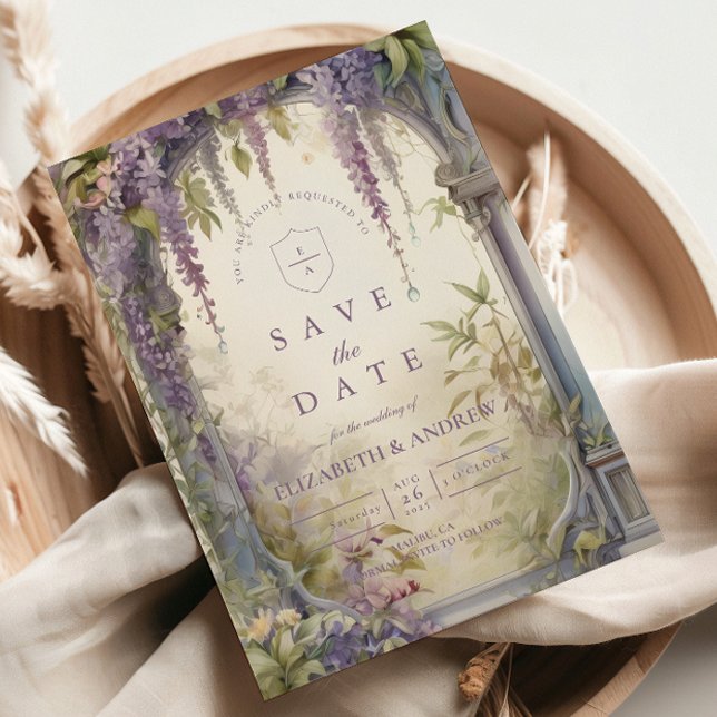 Glyzinienbogen Botanische Hochzeit Save The Date (Von Creator hochgeladen)