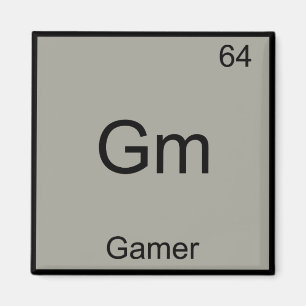 Gm - Gamer Lustiges Chemie-Element-Symbol T-Shirt Magnet