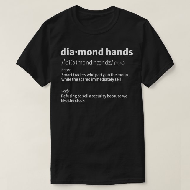 GME Gamestonk Diamond Hands Wörterbuchdefinition T-Shirt (Design vorne)