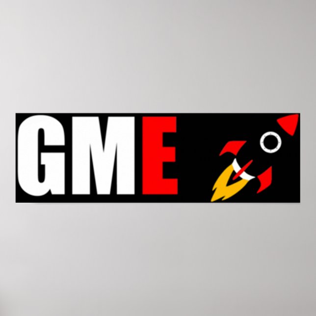 GME Gamestop zum Mondraketenschiff Emoji Poster (Vorne)
