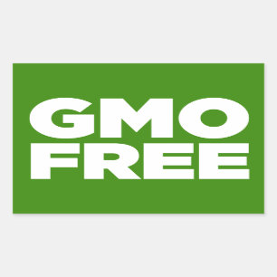 GMO FREI (GRÜN) RECHTECKIGER AUFKLEBER