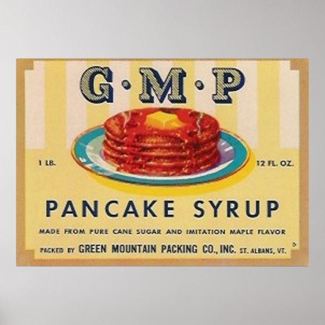 Gmp Pancake Sirup Label Poster (Vorne)